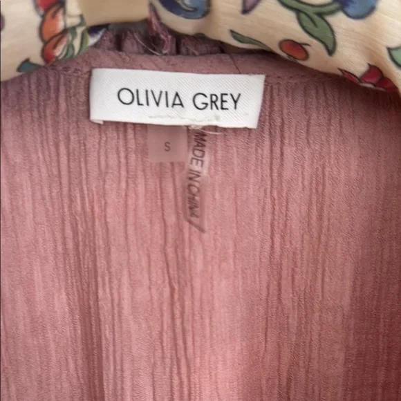 Olivia Grey Rose Pink Ruffle Sundress Small - Picture 2 of 5